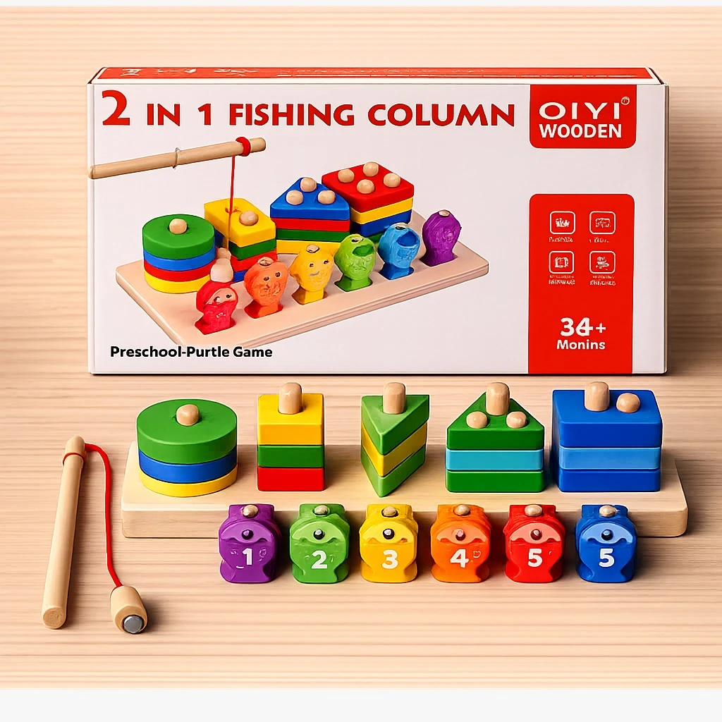 Block with Fishing Game 2 in 1 Fishing Column