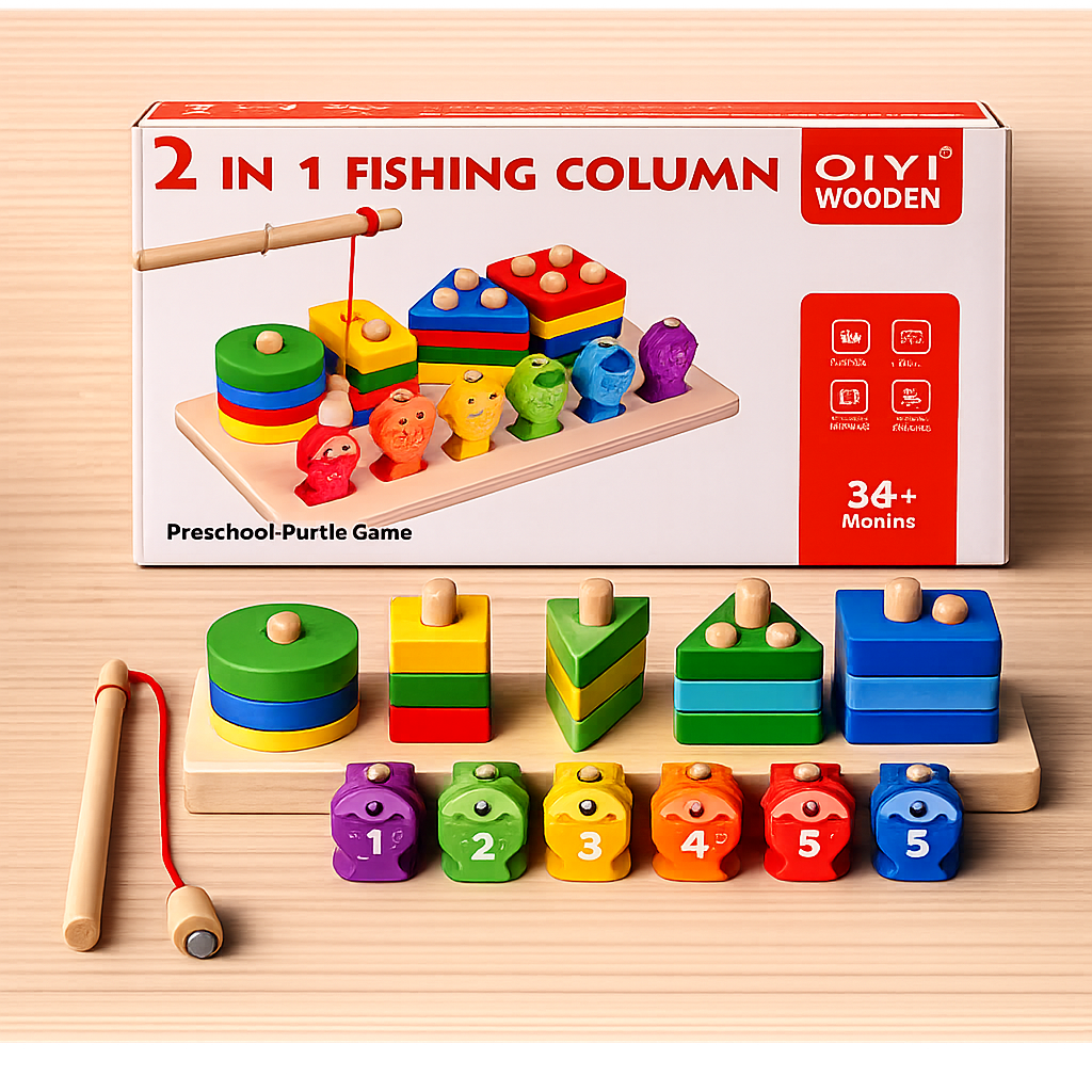 Block with Fishing Game 2 in 1 Fishing Column